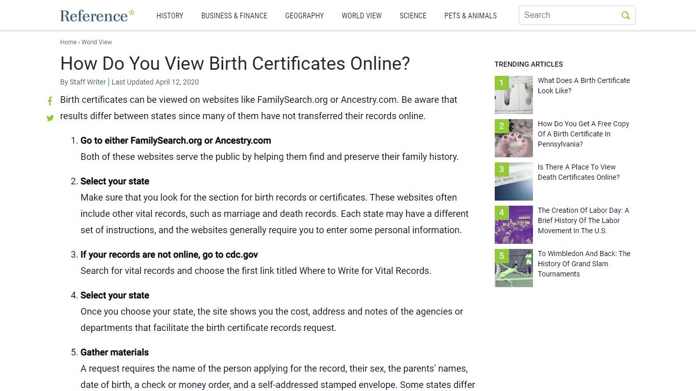 How Do You View Birth Certificates Online? - Reference.com